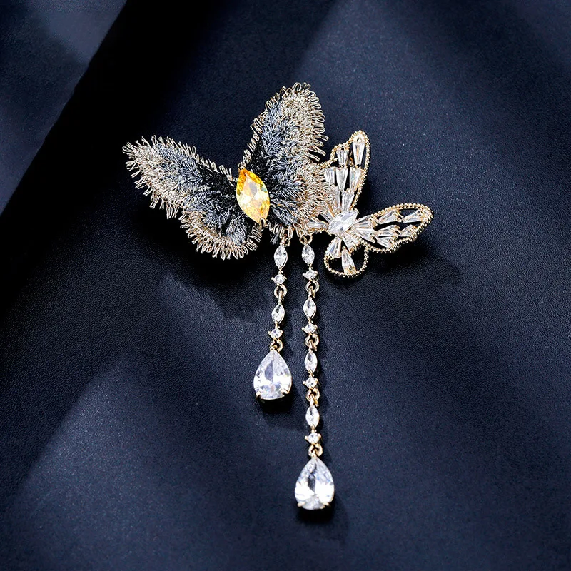 broche papillon brillante pour femmes, en zircon cubique, badge d'insecte animal exquis, bijoux de mariage, vêtements, cadeaux de décoration broche papillon brillante pour femmes, en zircon cubique, badge d'insecte animal exquis, bijoux de mariage, vêtements, cadeaux de décoration