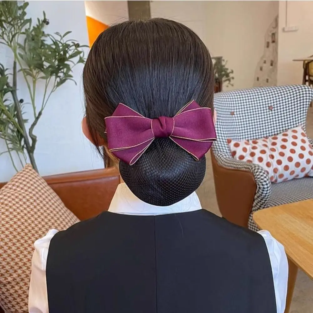 pince à cheveux avec nœud papillon en ruban élégant, style coréen, couvre chef, chignon, accessoires pour cheveux, barrette, couverture en filet pour cheveux, banque pince à cheveux avec nœud papillon en ruban élégant, style coréen, couvre chef, chignon, accessoires pour cheveux, barrette, couverture en filet pour cheveux, banque