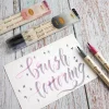 ensemble de stylos pinceaux de calligraphie de couleur rétro, 3 pièces, artisanat de scrapbooking, pointe souple, doublure fine double face, marqueurs de dessin de lettrage artistique