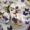 journamm 40 pièces/paquet papillon série autocollants art collage indésirable journal bricolage scrapbooking pet étanche artisanat esthétique autocollants