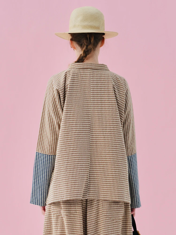 imakokoni chemise en pur coton à carreaux pour les abonnés aux documents, chemise dos face, nouveau style chinois, printemps 2025, 244932 imakokoni chemise en pur coton à carreaux pour les abonnés aux documents, chemise dos face, nouveau style chinois, printemps 2025, 244932