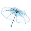 parapluie transparent pour femmes, pliable, design marguerite, coupe vent, imperméable, portable, mignon, fleur, pvc, pour filles