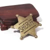 arc en bronze étoile hexagonale avec broche de badge en métal décoratif en diamant de produits périphériques d'anime et de films et de télévision