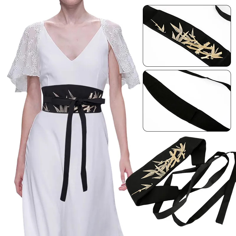 ceinture kimono traditionnelle japonaise pour femmes, corset à pampilles, large ceinture yukata grue, ceintures de taille, accessoires de costume ceinture kimono traditionnelle japonaise pour femmes, corset à pampilles, large ceinture yukata grue, ceintures de taille, accessoires de costume