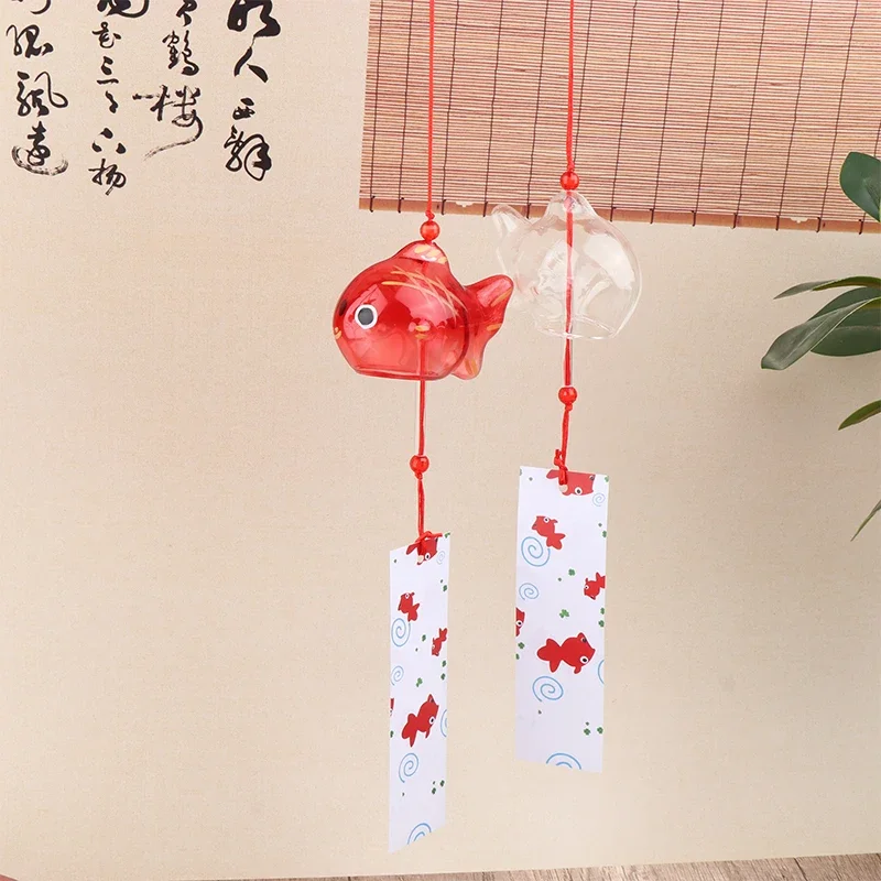 Carillon éolien carillons verre japonais Style poisson rouge jardin suspendu décor extérieur pendentif Furin décoratif poisson ornement Carillon éolien carillons verre japonais Style poisson rouge jardin suspendu décor extérieur pendentif Furin décoratif poisson ornement