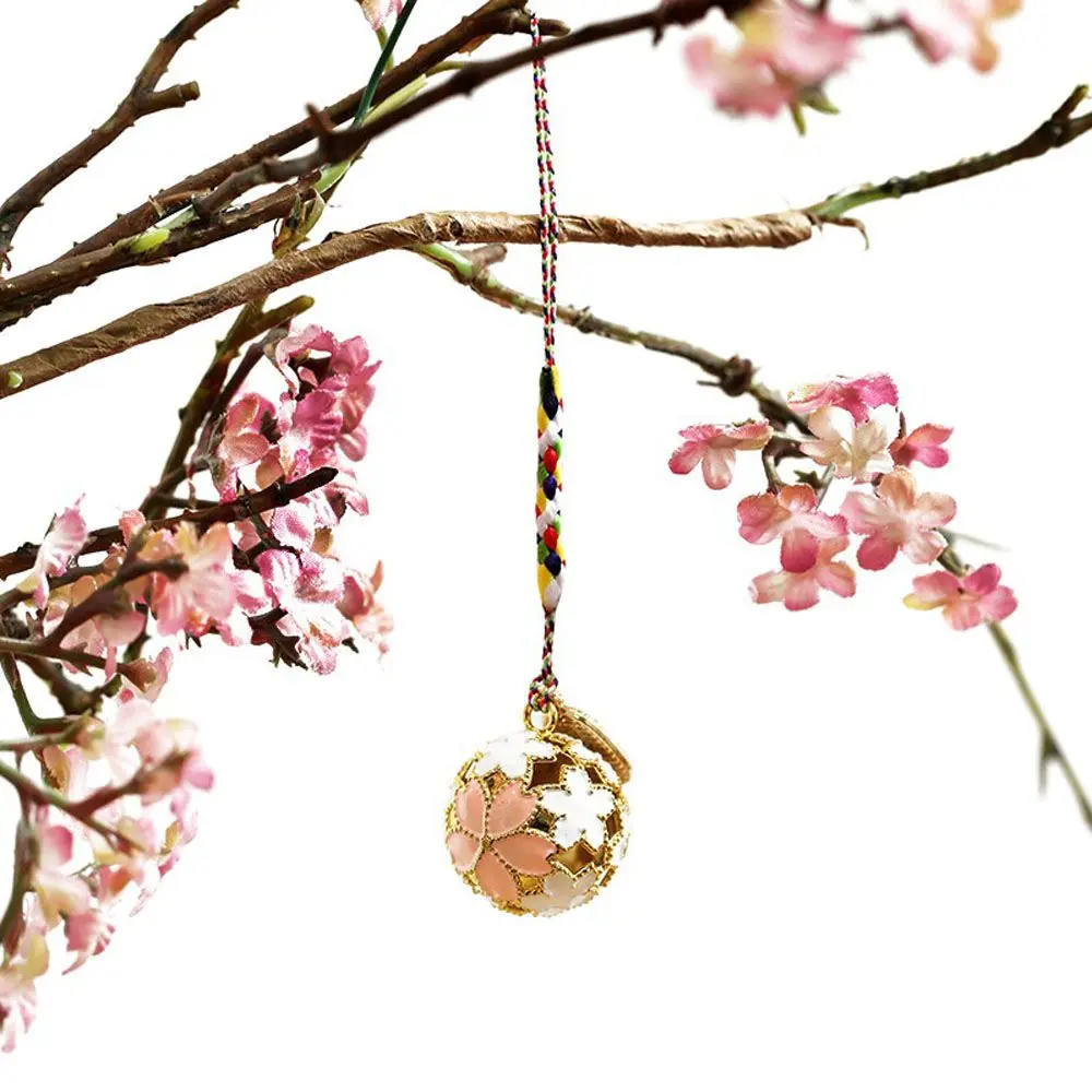 pendentif cloche japonaise en fleurs de cerisier, breloque sakura, accessoires de bijoux, porte clés pendentif cloche japonaise en fleurs de cerisier, breloque sakura, accessoires de bijoux, porte clés