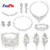 Collier en cristal blanc Original, breloques, ensemble de bijoux fins pour femmes, Bracelet de perles géométriques, boucles d&rsquo;oreilles, accessoires romantiques, cadeau
