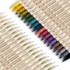 ensemble de stylos pinceaux de calligraphie de couleur rétro, 3 pièces, artisanat de scrapbooking, pointe souple, doublure fine double face, marqueurs de dessin de lettrage artistique