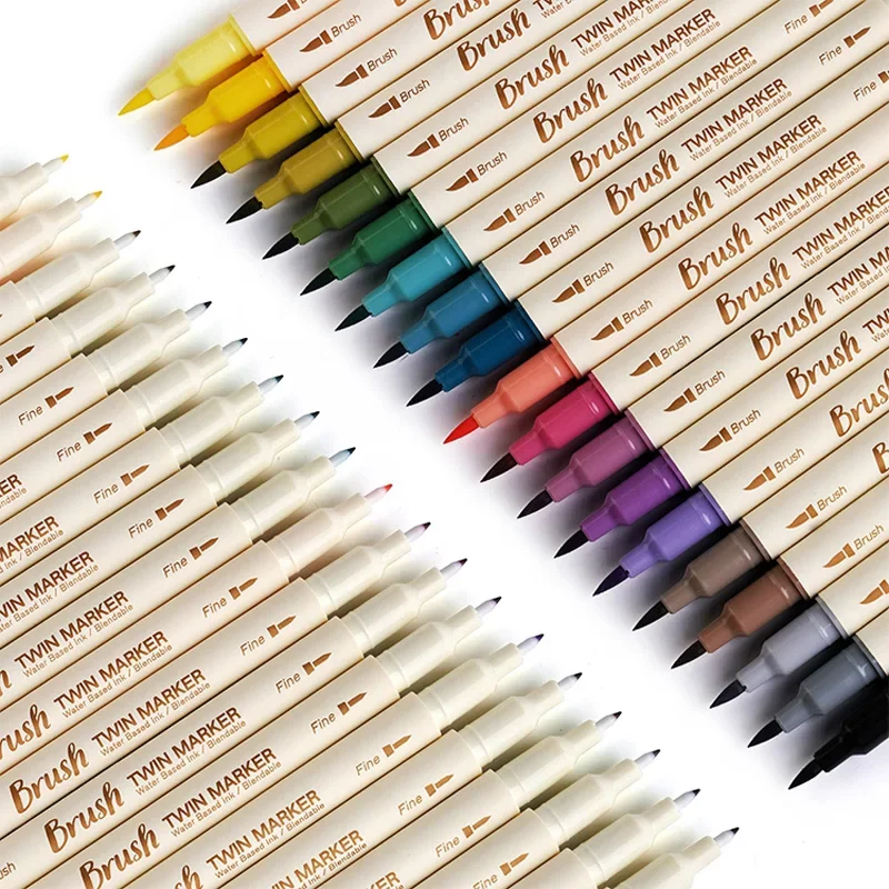 ensemble de stylos pinceaux de calligraphie de couleur rétro, 3 pièces, artisanat de scrapbooking, pointe souple, doublure fine double face, marqueurs de dessin de lettrage artistique ensemble de stylos pinceaux de calligraphie de couleur rétro, 3 pièces, artisanat de scrapbooking, pointe souple, doublure fine double face, marqueurs de dessin de lettrage artistique