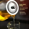 théière en verre résistante à la chaleur, bouilloire à thé avec infuseur amovible en acier inoxydable, service à thé kungfu pour thé vert, thé aux fruits, 1 pièces