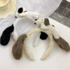 snoopy mignon bandeau anime fille bandeau en peluche queue de cheval tressé bandeau élastique chapeaux enfants cheveux accessoires cadeaux