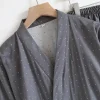 ensemble de pyjamas kimono pour hommes, robes fines, coton, coupe at, grande taille, manches mi longues, vêtements de nuit, printemps, automne, été