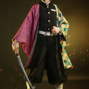 2025 Halloween Anime démon Moordenaar Kimetsu No Yaiba Tomioka Giyuu Cosplay Kostuum Vrouwen Kimono uniforme Kleding