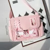 sac à bandoulière de style collège japonais pour filles, sac à bandoulière polyvalent décontracté, fourre tout en toile pour classe d'étudiant