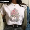 t shirt harajuku à manches courtes pour femmes, haut imprimé kawaii, vêtements college mignons, col rond, mode estivale, nouveau