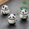 poupée panda en céramique japonaise, artisanat, gobelet, jouet porte bonheur, ornement de fortune, paysage, décor de bureau et de maison