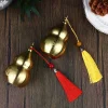 ornement feng shui en forme de gourde en laiton avec pompon, décoratif à collectionner pour la prospérité et la longévité, décoration de bureau et de maison
