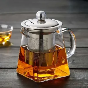 Théière en verre résistant à la chaleur avec infuseur à thé en acier inoxydable, filtre, bouilloire à thé aux fleurs, service à thé Kung Fu, théière Puer Oolong Théière en verre résistant à la chaleur avec infuseur à thé en acier inoxydable, filtre, bouilloire à thé aux fleurs, service à thé Kung Fu, théière Puer Oolong