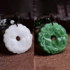 collier pendentif dragon creux en jade vert sculpté à la main, amulette chinoise à la mode, collier porte bonheur pour femmes et hommes, bijoux cadeau