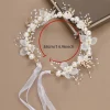 bandeau élégant pour filles, imitation de perles, coiffure pour bébés filles, couronne de fleurs, guirlande de mariée, cerceau de tête, bandeaux de mariage