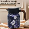 théière à motif floral, bouilloire à thé en acier, 1000ml, anti goutte, bouilloire à thé de cuisine, infuseur à thé, bouilloire familiale
