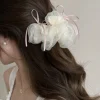 nouveau coréen simple dentelle maille bandeau pour femmes doux nœud ruban élastique bandeau filles quotidien cheveux accessoires