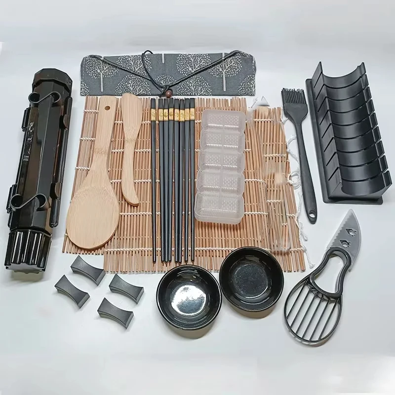 ensemble de fabrication de sushi, moule à sushi, kit de rouleaux bazooka, tapis en bambou pour rouler la viande et les légumes, outils de cuisine, gadgets, accessoires n3 ensemble de fabrication de sushi, moule à sushi, kit de rouleaux bazooka, tapis en bambou pour rouler la viande et les légumes, outils de cuisine, gadgets, accessoires n3