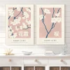 affiche de fleurs de cerisier japonais, peinture sur toile sakura, imprimés de fleurs roses, images d'art murales, esthétique, décoration de la maison