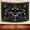 tapisserie vikings de la mythologie nordique sans cadre, runes anciennes mystéruses, totem, art mural suspendu pour salon, chambre à coucher, maison