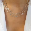 collier ras du cou rétro en pierres précieuses en cristal arc en ciel pour femmes, chaîne de clavicule simple, bijoux, accessoires de vêtements à la mode