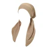 nouvelles femmes hijabs doux extensible bonnet musulman turban chapeaux foulard enveloppement chimio dame bandana casquettes sous écharpe islamique perte de cheveux casquette