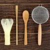 service à thé matcha japonais pour débutants, kit de démarrage exécutif avec fouet matcha, cuillère à thé, ensemble de fouets matcha réutilisables, 4 pièces
