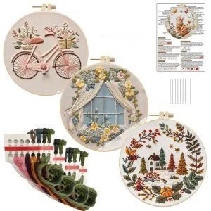 Kit de broderie de vélo rose, y compris couture faite à la main pour adultes, adapté aux débutants, bel Art, décoration de maison 3D Kit de broderie de vélo rose, y compris couture faite à la main pour adultes, adapté aux débutants, bel Art, décoration de maison 3D