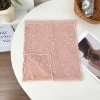 foulard en soie pour femme, version coréenne, fin, frais et beau, dentelle brodée carrée, fil de couleur unie, élégant, rétro, couleur littéraire