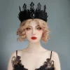 bandeaux de style rétro baroque couronne halloween maquillage boule couvre chef cosply roi princesse sorcière couvre chef accessoires de style gothique