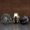 tête de dragon couteau en laiton perles bricolage edc paracorde tissé lanière pendentifs extérieur parapluie corde bracelets tentures bijoux accessoire