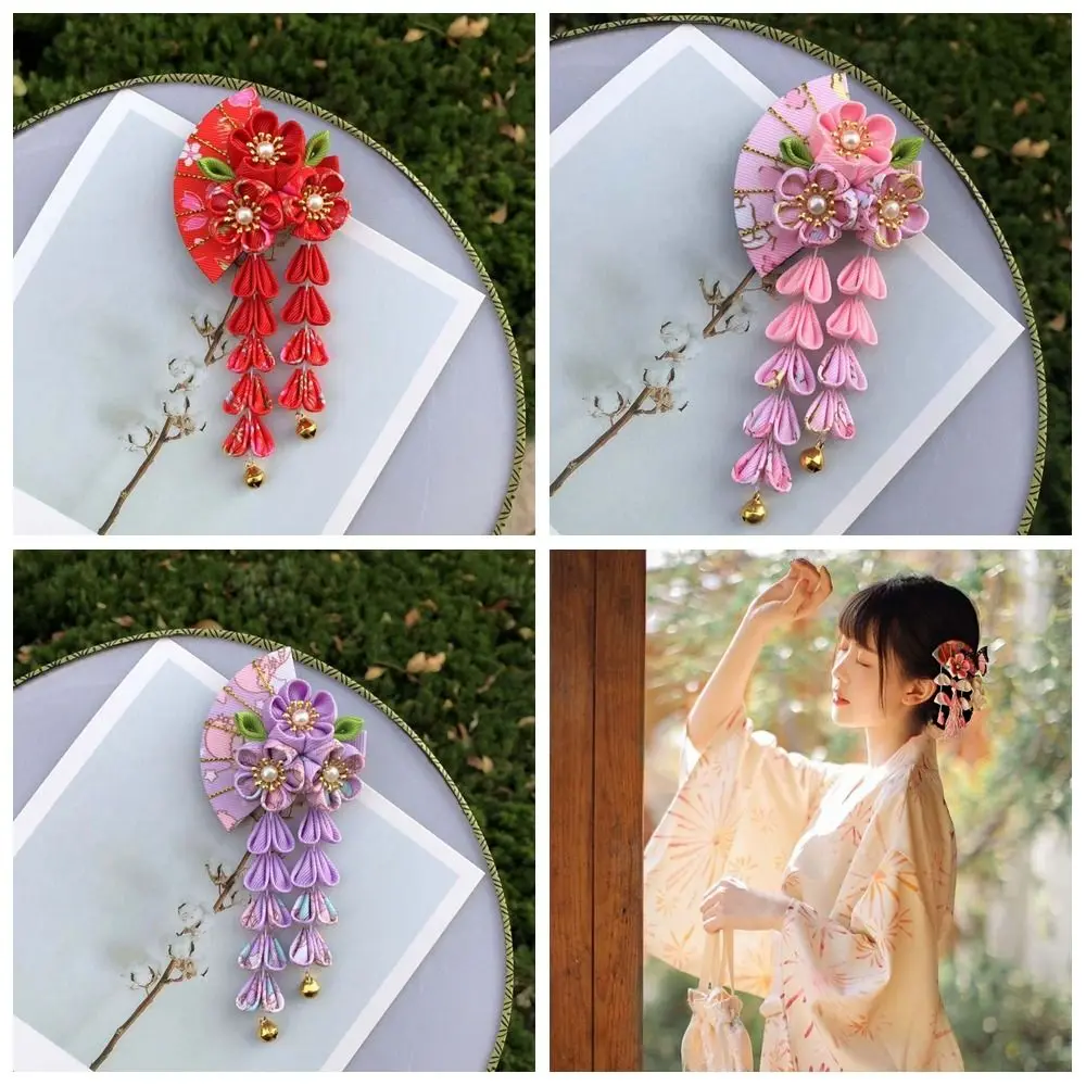jolis glands gland ventilateur épingle à cheveux fleur sakura japonais kimono chapeaux fille cheveux accessoires tissu filles jolis glands gland ventilateur épingle à cheveux fleur sakura japonais kimono chapeaux fille cheveux accessoires tissu filles