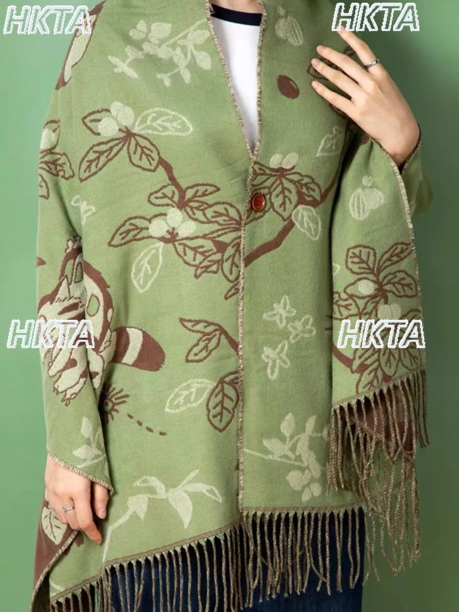 Style japonais écharpe châle bouton Anime foulards bureau vacances Shopping mode épais Double face hiver chaud écharpe double usage Style japonais écharpe châle bouton Anime foulards bureau vacances Shopping mode épais Double face hiver chaud écharpe double usage