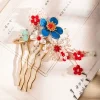 Fleur antique bâton de cheveux perle gland fleur peigne à cheveux baguettes de cheveux bâtons de cheveux pour chignons Style chinois bâton de cheveux