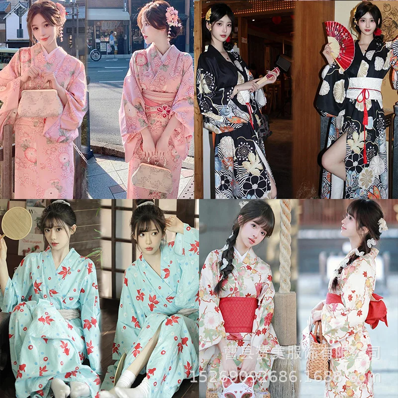 kimono cosplay women's formal attire traditional improvement clothes japanese cute pink literary and artistic portrait dress kimono cosplay women's formal attire traditional improvement clothes japanese cute pink literary and artistic portrait dress