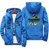 veste de l'équipe de course avec logo kawasaki, imperméable et coupe vent, vêtements de sport pour hommes, activités de plein air à la mode