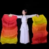 Éventails de danse du ventre en soie pour femmes, éventail pour enfants, pour danse, double face étendue, performance en bambou pour adultes, dégradé de couleurs