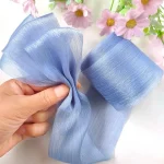 Nouveau Ruban en mousseline de soie plissée de 5M, 6cm de large, ruban à nœud pour bricolage, fil de Tulle, Bouquet de coiffure