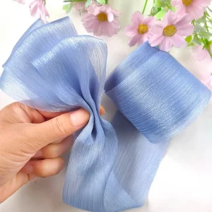 Nouveau Ruban en mousseline de soie plissée de 5M, 6cm de large, ruban à nœud pour bricolage, fil de Tulle, Bouquet de coiffure Nouveau Ruban en mousseline de soie plissée de 5M, 6cm de large, ruban à nœud pour bricolage, fil de Tulle, Bouquet de coiffure