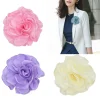 grande broche fleur de rose en tissu, épinglettes d'art faites à la main, corsage imbibé de robe, bijoux de fête de mariage, mode