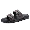 sandales d'été pour hommes, chaussures d'extérieur décontractées, pantoufles d'intérieur noires, tongs, grande taille 46, collection 2022
