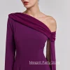 robe de soirée violette personnalisée, asymétrique épaule dénudée, manches longues, longueur au sol, ligne a, robes de bal formelles, robes de fête de mariage