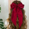 Épingle à cheveux coréenne à nœud papillon pour femme et fille, barrette en ruban de satin, nœud doux, tête arrière, clip de printemps, couvre chef, accessoires élégants