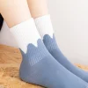10 paires de chaussettes confortables à rayures en grille, chaussettes tubulaires colorées antidérapantes pour femmes, bonneterie fine, simples, mi mollet, automne