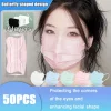 masque facial jetable en forme de papillon, 50 pièces, respirant, 3 couches, couleur morandi, couverture faciale de protection, masque anti poussière en v